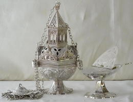 French Antique Solid Silver Thurible